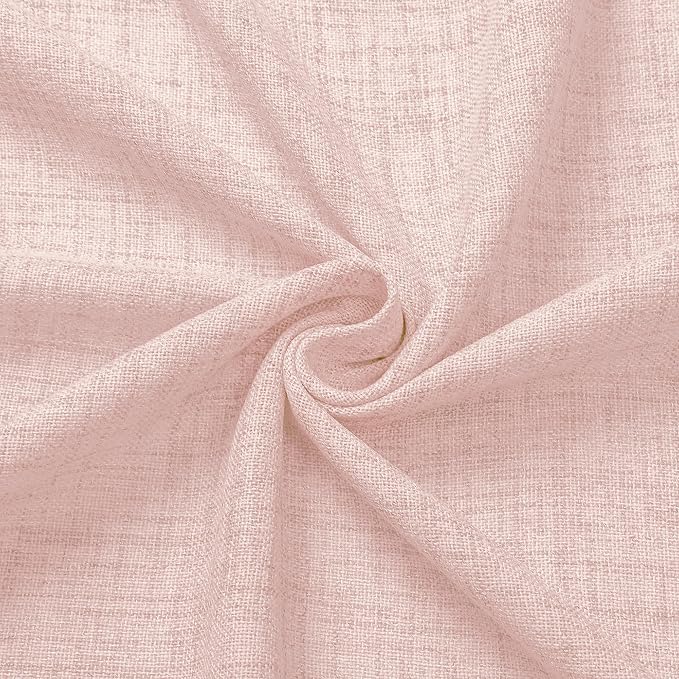 Tollpiz Linen Curtains Living Room Rod Pocket Semi Sheer Curtain Burlap Light - Image 9