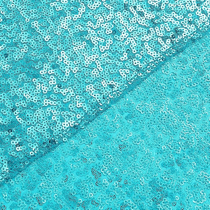 Sugargirl Turquoise Sequin Backdrop Curtain 6 Panels 2FTx8FT Glitter Turquoise - Image 8