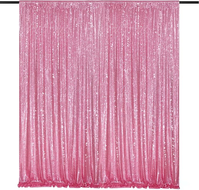 Sequin Backdrop 8ft x 8ft Blush Pink Backdrop Curtain by QueenDream