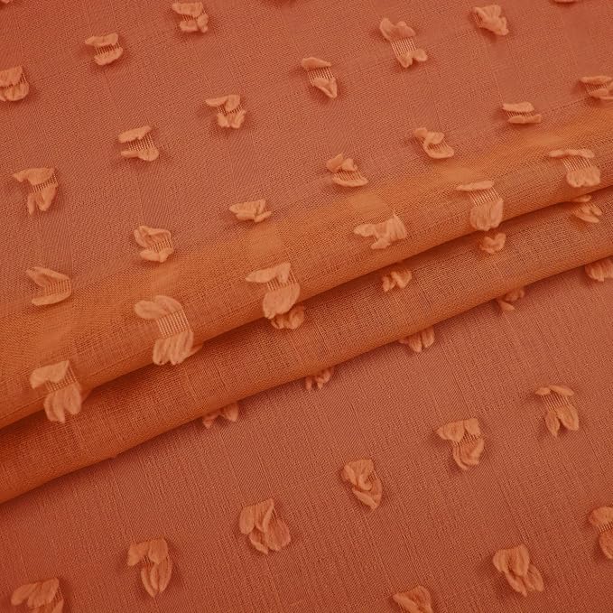 KOUFALL Orange Boho Curtains 63 Inch Length - Image 5