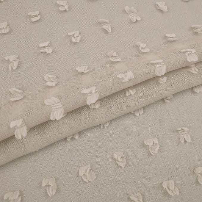 KOUFALL Warm Taupe Sheer Curtains 90 Inch Length - Image 4