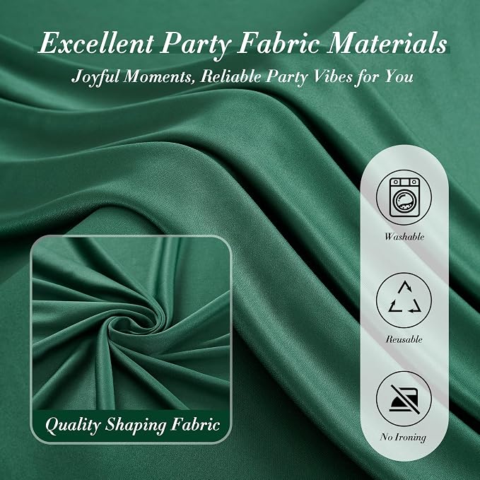 10 ft x 8 ft Wrinkle Free Hunter Green Backdrop Curtain - Image 6
