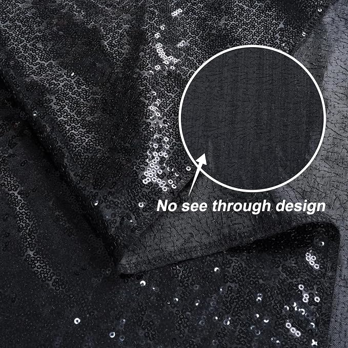 Juya Delight Black Sequin Backdrop, 6FTx8FT NO See-Through Photobooth Backdrop - Image 4