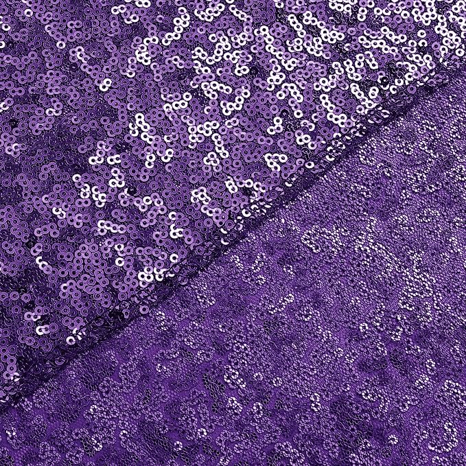 Sugargirl Purple Sequin Backdrop Curtain 8FTx8FT Glitter Purple Background - Image 4
