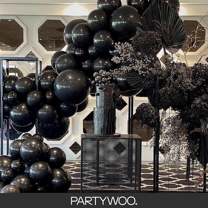 PartyWoo Black Balloons 99 pcs Different Sizes of 36 18 12 10 5 Inch Black - Image 8