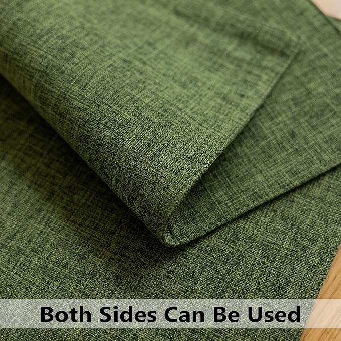 Demetex Dark Green Placemats Set of 8 Decorative Linen Textured Place Mats Heat - Image 5