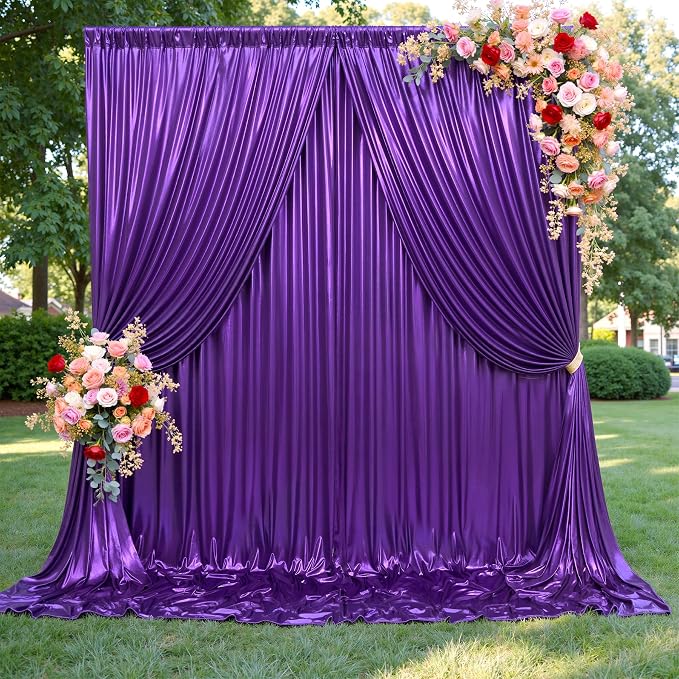 40ftx10ft Shimmer Purple Sequin Backdrop Curtain - Image 9