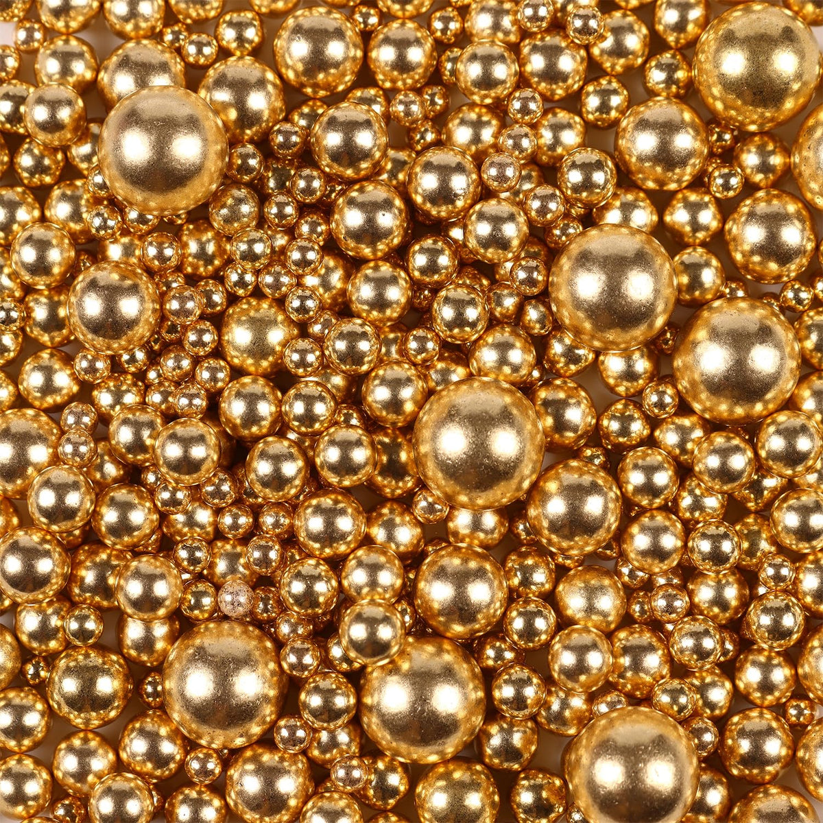 Pearl Sprinkles, Gold Pearls for Cake Decorating, Cake Pearls, Metallic Pearl Sprinkles Mix for Cake, Cupcakes, Macaron, Ice Cream, and Cookies. (120g/4.23oz)