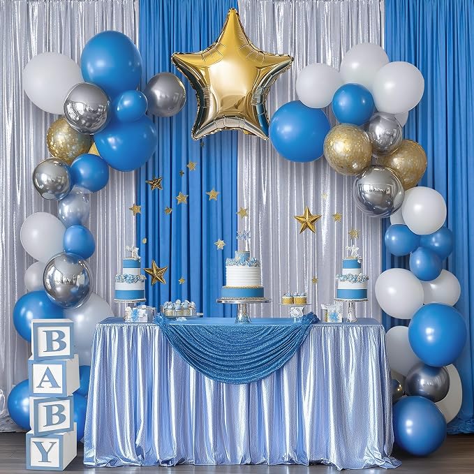 Outpain Thick 20 ft x 10 ft Silver Sequin Backdrop Curtain - Image 3