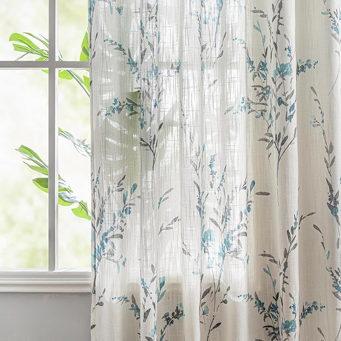 MYSKY HOME Linen Sheer Curtains 84 inches Long - Image 3