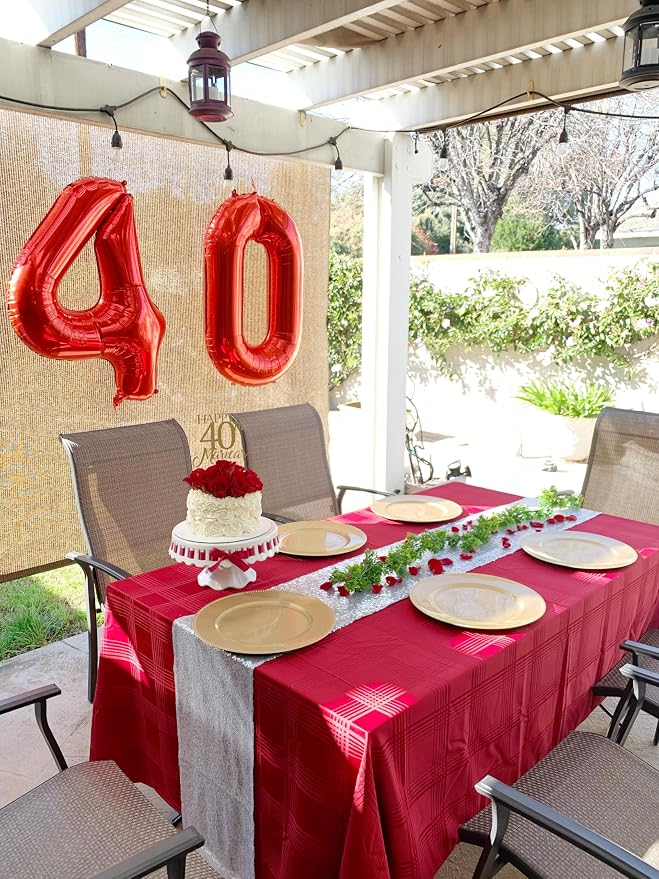 6 Balloon Numbers Party Decorations, 40In Red Balloons - Image 4