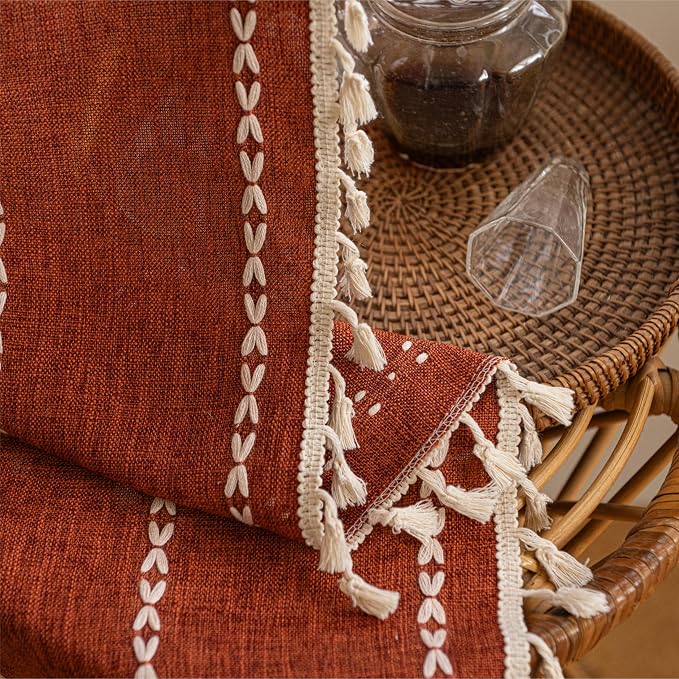 Sutuo Home Terracotta Boho Curtains - Image 5