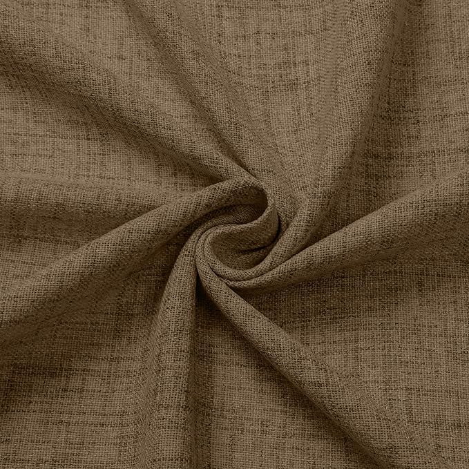 Tollpiz Linen Curtain Living Room Rod Pocket Semi Sheer Curtains Burlap Light - Image 9