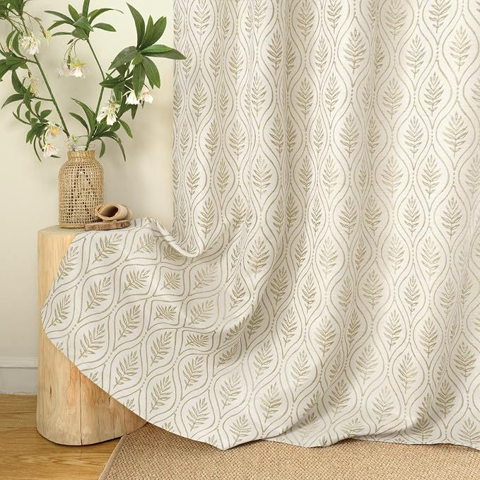BGment Beige French Country Curtains 63 Inches Long - Image 6
