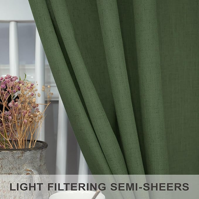 Pitalk Olive Green Curtains 63 Inch Length - Image 4