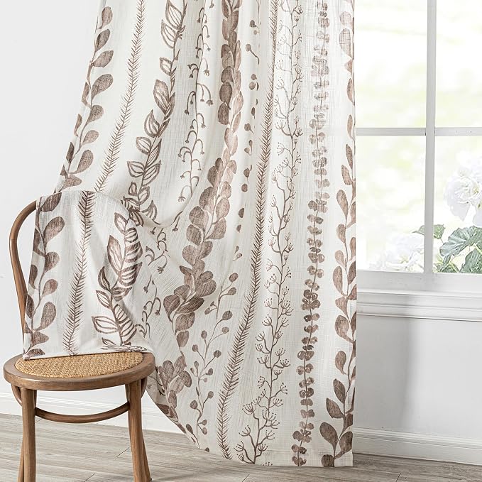 Flax Linen Boho Curtains 95 Inches, 2 Panels Light Filtering Window Modern - Image 7