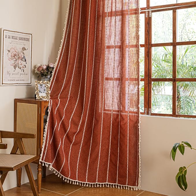 Sutuo Home Terracotta Boho Curtains by SutuoHome