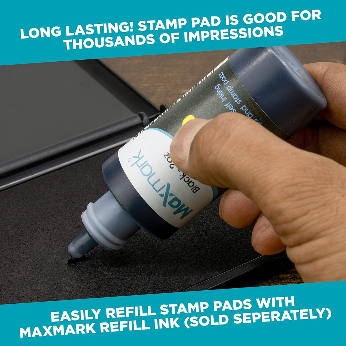 MaxMark Large Brown Stamp Pad - 2-3/4" by 4-1/4" - Premium Quality Felt Pad
