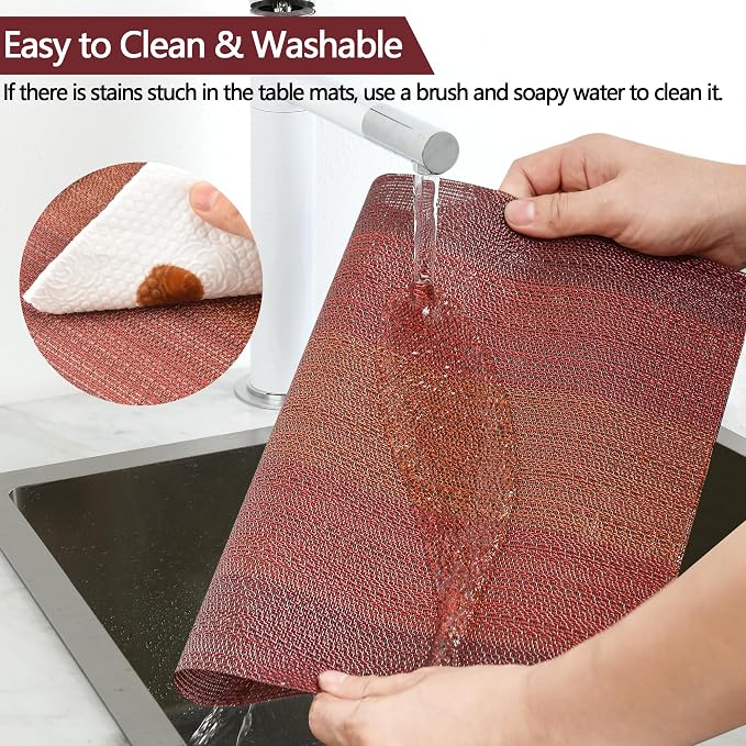SLKQG Red Placemats Set of 6 - Image 3