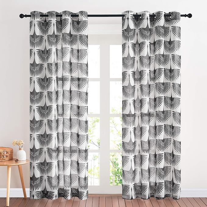 KGORGE 95 inch Long Linen Curtains Semi Sheer Curtains Privacy Protect - Image 2