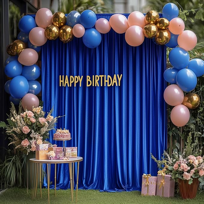 Royal Blue Backdrop Curtain Drapes - Image 3
