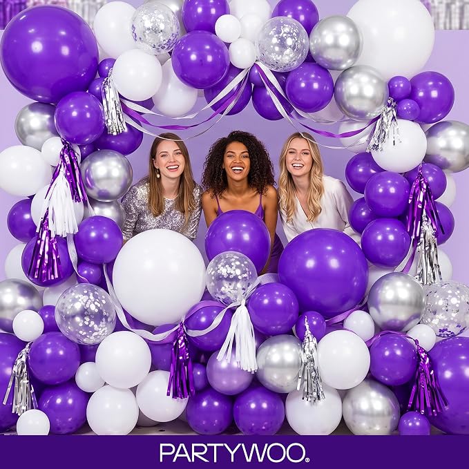 PartyWoo Dark Purple Balloons 99pcs Royal Purple Color 36 18 12 10 5 Inch | 36 - Image 6