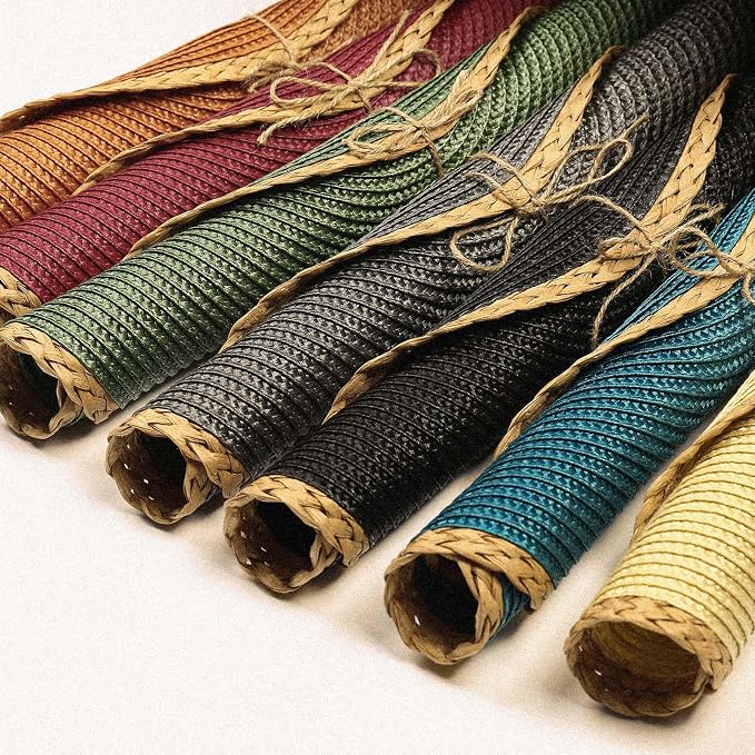Round Placemats Set of 6, Woven Table Mats, Thin Edge, 15 Inch Diameter - Image 7