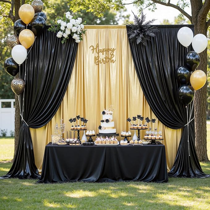 Outpain Thick 10 ft x 10 ft Black Sequin Backdrop Curtain - Image 4