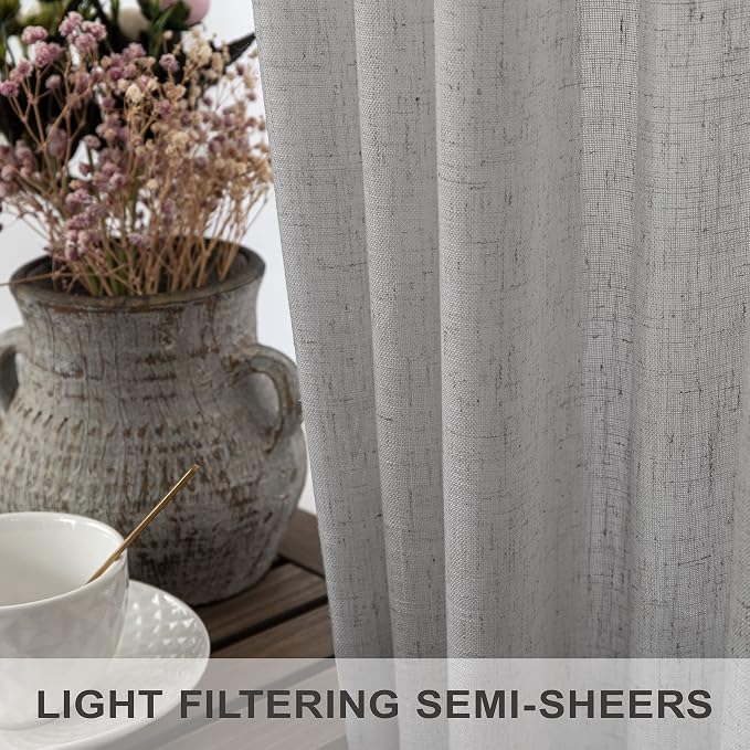 Grey Farmhouse Curtains 60 Inch Wide - Image 4