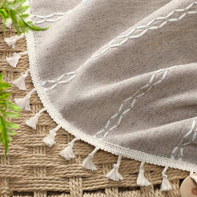 Khaki Brown Boho Blackout Curtains 63 Inch 2 Panels - Image 7