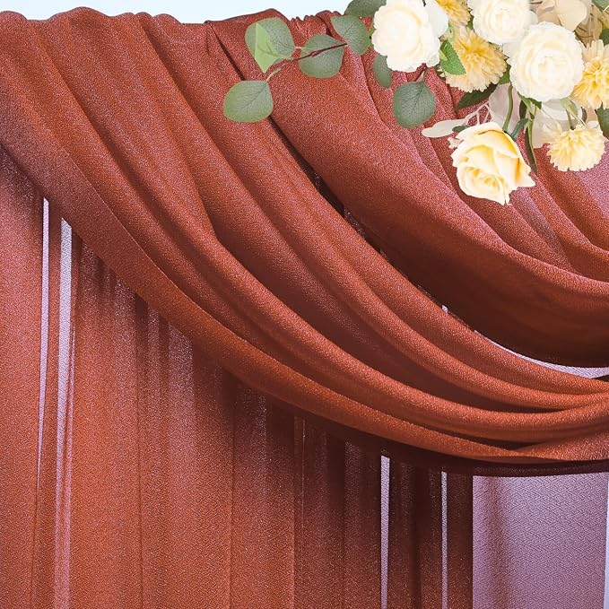 Wedding Arch Draping Fabric Backdrop Drapes 6 Panels, Terracotta | 28.7"x20FT - Image 6