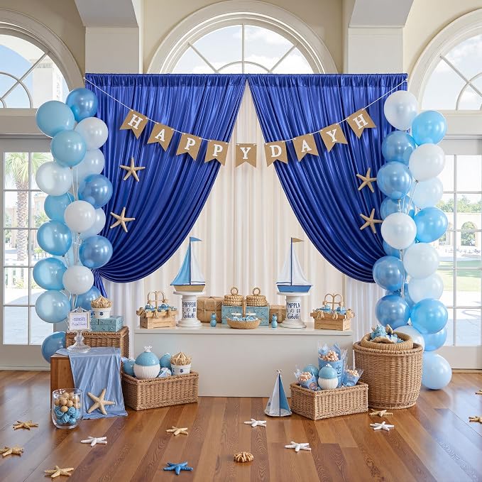 10x10ft Thick Royal Blue Glitter Backdrop Curtain Panels - Image 8