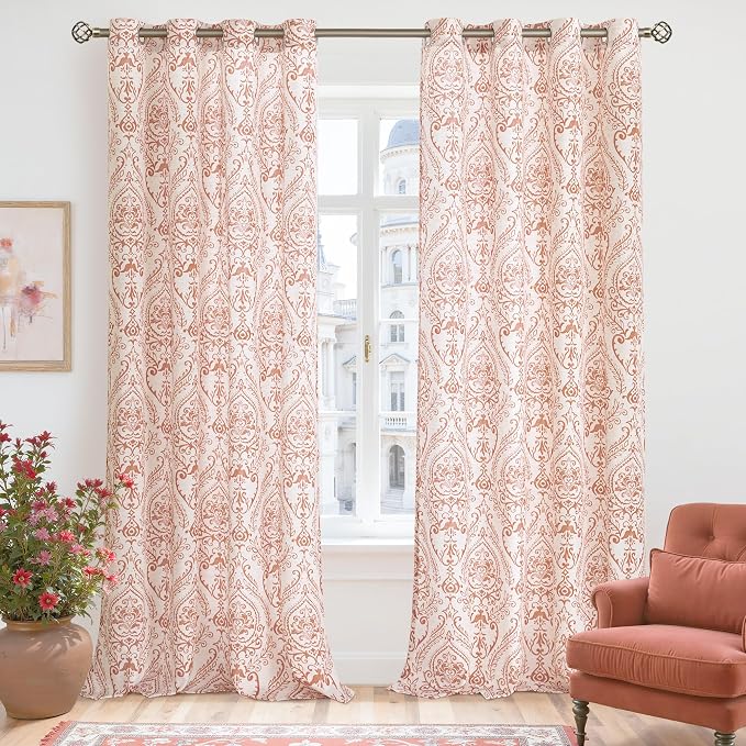 Linen Curtains 84 Inches for Living Room, Grommet Light Filtering Country - Image 2