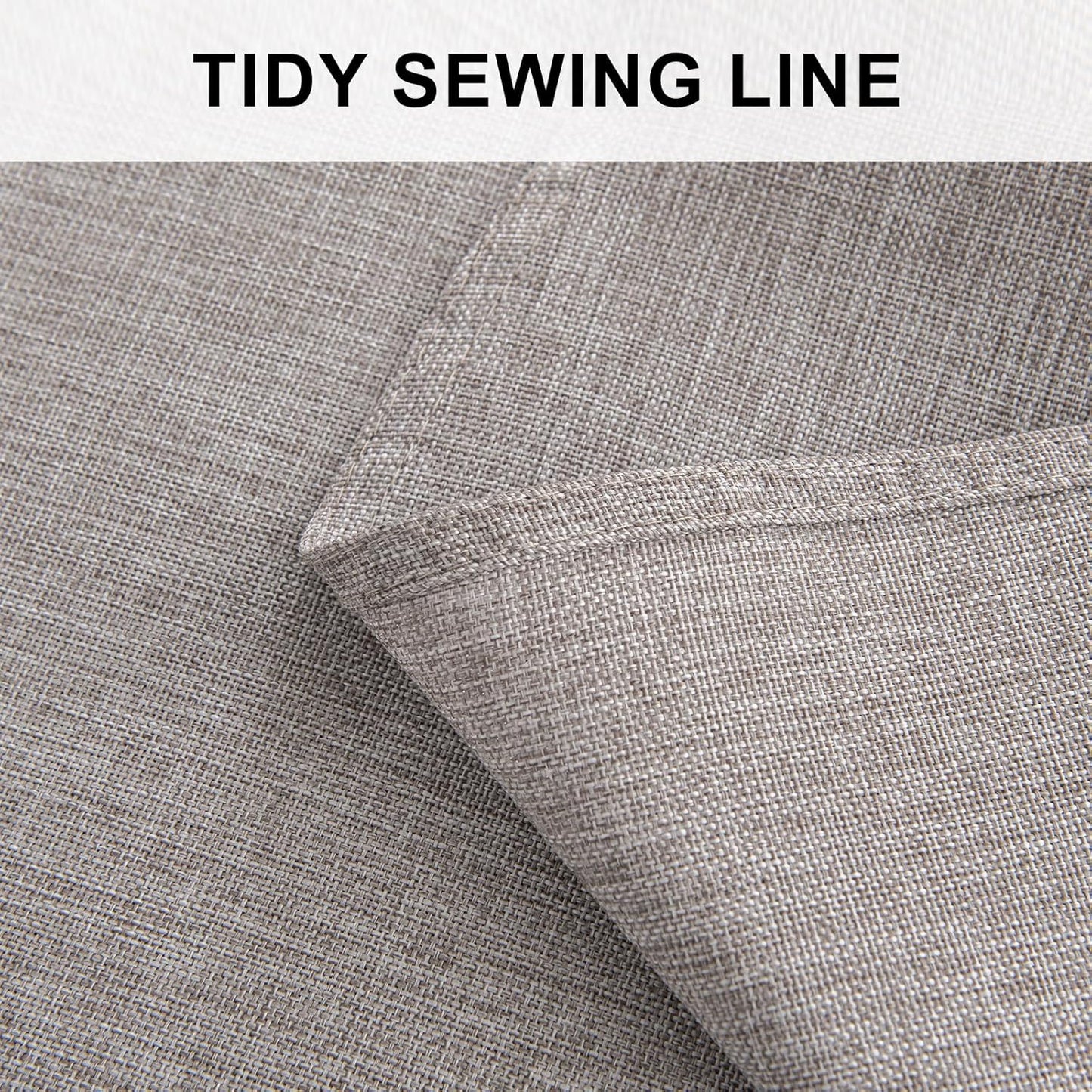 Hiasan Round Linen Table Cover 70 Inch - Wrinkle and Stain Resistant Washable Polyester Fabric Table Cloth for Dining Room Kitchen Party, Stone