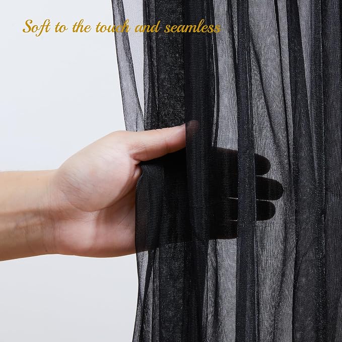 30x8ft Black Tulle Backdrop Curtain - Image 6