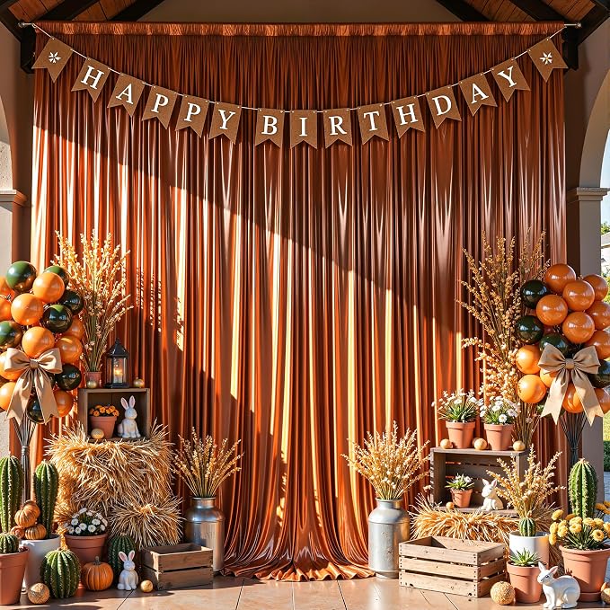 30x10ft Terracotta Glitter Backdrop Curtain - Image 8
