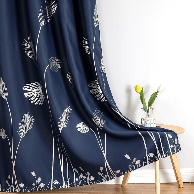 Silver Palm Tree Curtains Blackout Energy Saving Curtains Light Blocking Window - Image 7