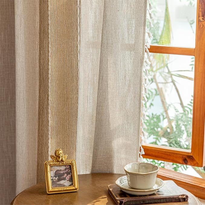 Sutuo Home Boho Curtains for Bedroom Dining Room, Farmhouse Vintage Chic Light - Image 9