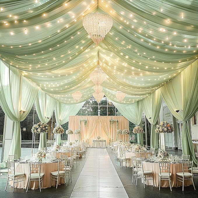 6 Panels Green Ceiling Curtains - Image 7