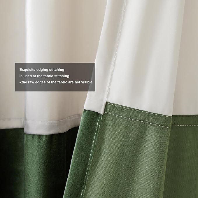BULBUL Luxury Ivory Green Curtains 90 inches - Image 3
