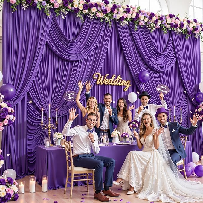 4 Panels Purple Backdrop Curtains - Image 2