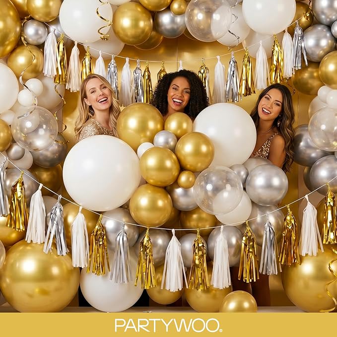 PartyWoo Gold Balloons 100pcs Different Sizes of 18 12 10 5 Inch | Balloons - Image 5
