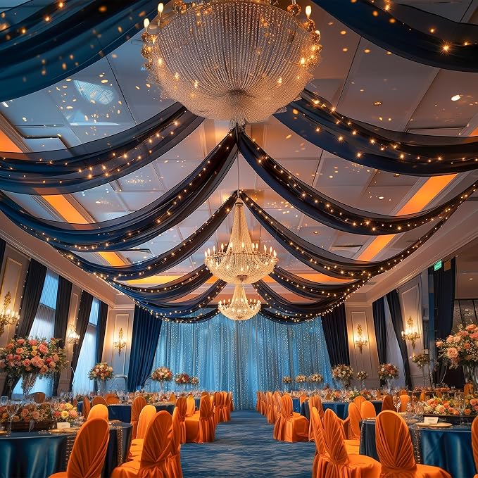 6 Panels Black Ceiling Drapes - Image 6