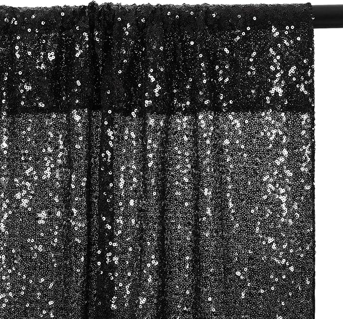 Eternal Beauty Black 3mm Sequin Backdrop 8x8 Ft - Image 9
