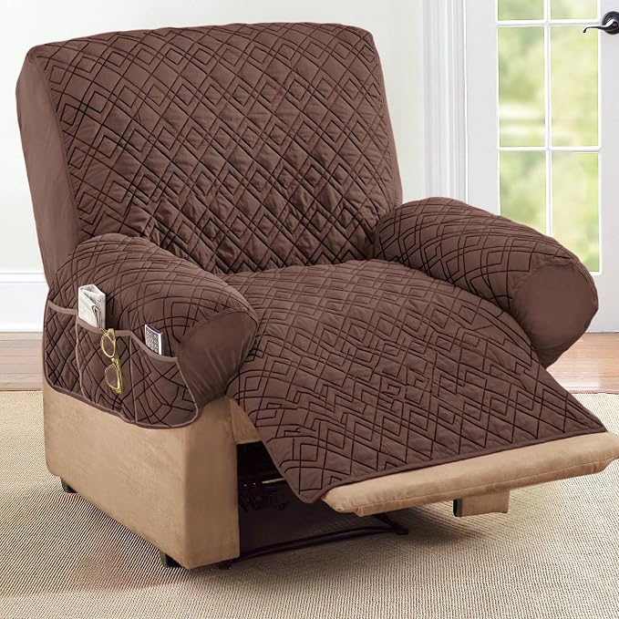 Collections Etc Diamond-Shape Quilted Stretch Recliner Cover - Image 2