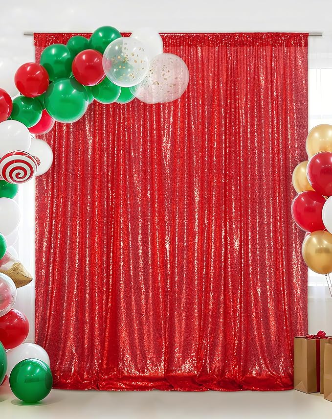 Eternal Beauty Red 3mm Sequin Backdrop 6x6 Ft - Image 2