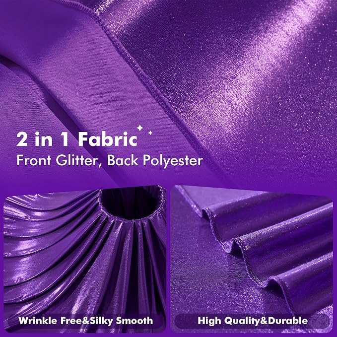 30ftx10ft Shimmer Purple Sequin Backdrop Curtain - Image 2