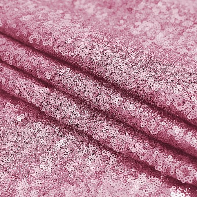 Sugargirl Pink Sequin Backdrop Curtain 2 Panels 2FTx8FT Glitter Pink Background - Image 9