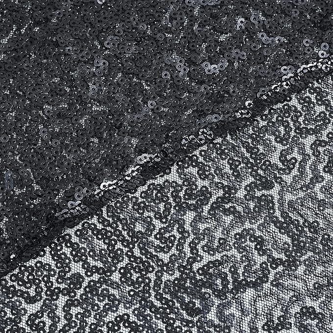Sugargirl Halloween Black Sequin Backdrop Curtain 4 Panels 2FTx8FT Glitter - Image 9