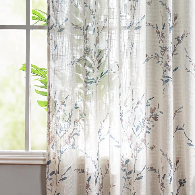 MYSKY HOME Sheer Floral Curtains - Image 3